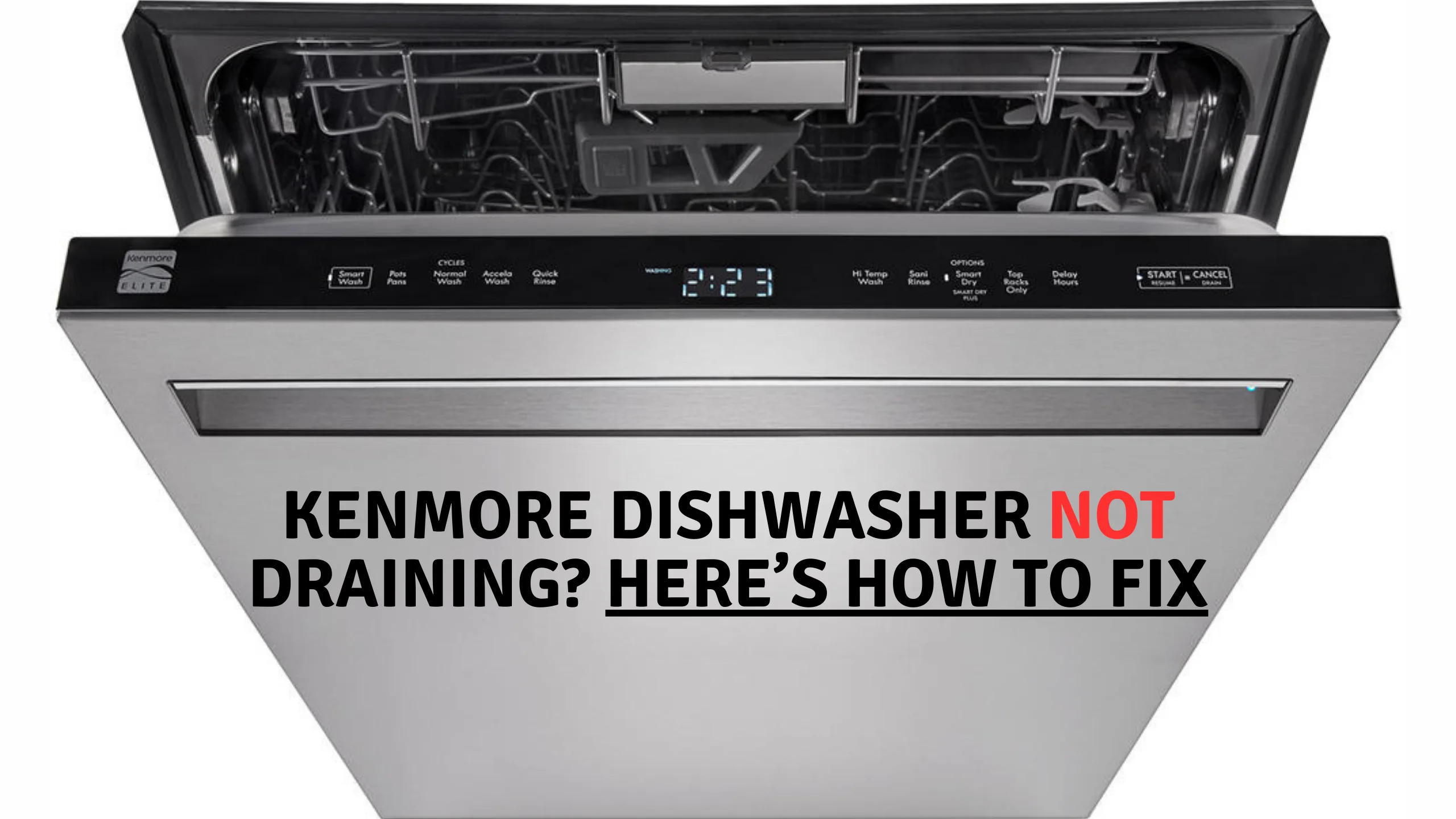 kenmore dishwasher not draining